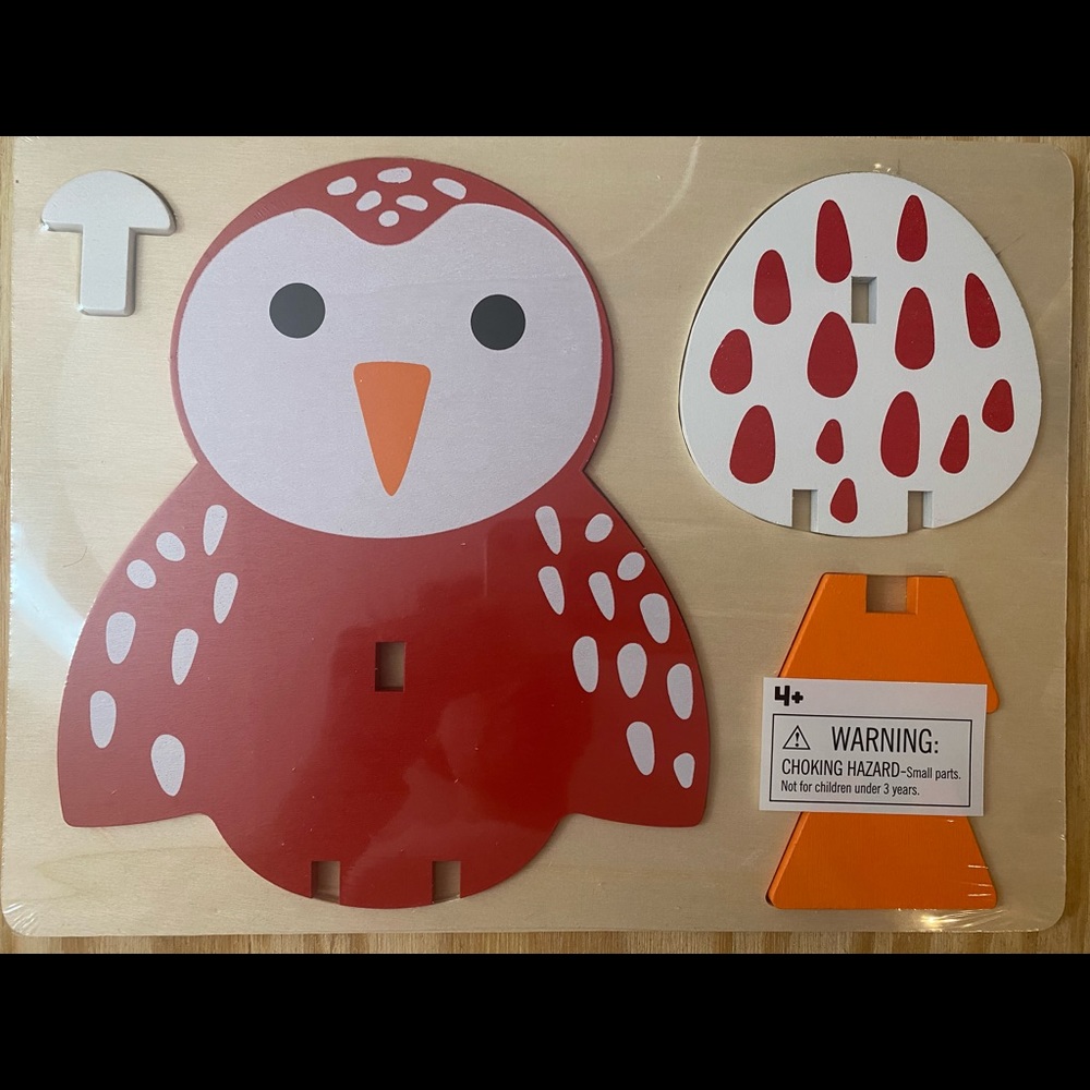 NWT Kids Wooden Owl Puzzle Ages 4+